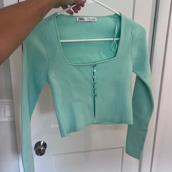 Zara Mint crop sweater, size Medium - Picture 5 of 5